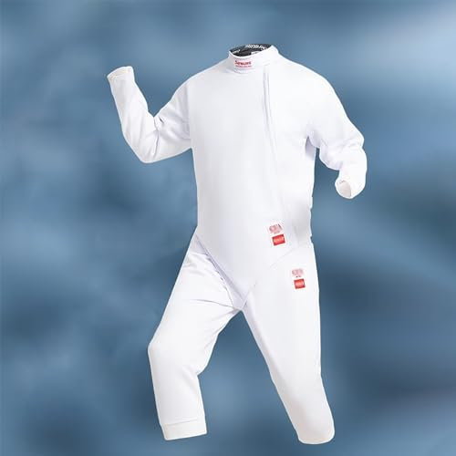 YZMJXNYY Fechtanzug 3-teiliges Set, 350N Fechtsport-Uniform Anzug, Schutzanzug für Fechtausrüstung,Fechtbekleidung for Erwachsene Und Kinder, Fechtanzug for Folien-Degensäbel(58)