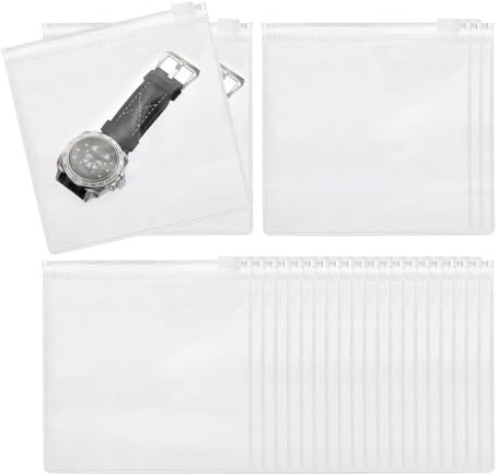 PATIKIL PVC smyckeväskor 25 st 12,7 cm x 12,7 cm smycken påsar | Antioxidation, självtätande, små väskor för örhängen, halsband, armbandsförvaring, reseaffärer