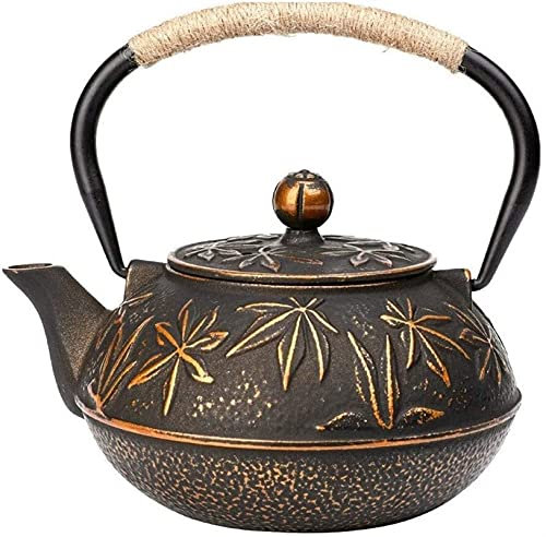 Japan Cast Iron Kettle 900Ml Teapot with Stainless Steel Infuser/Filter for Loose Tea Anti-Scalding Handle Kettle Tea Pots Cold Water Kettle