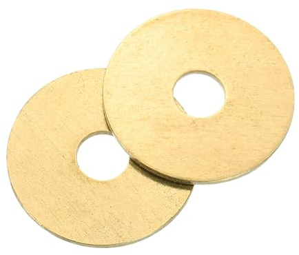 sourcing map M10 Flat Washer Brass Ring Flat Washers 20mm OD 1mm T 20Pcs | Metal Sealing Gasket Ring for Screws Bolts Nuts