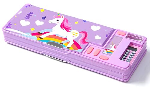 Ristpal Astuccio multifunzione pop-up Viola 2, cancelleria, temperino, calendario, lavagna bianca, organizer