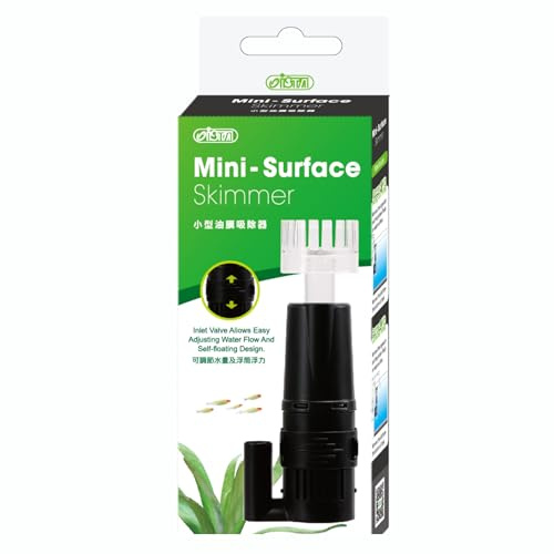 Finest-Filters Mini Surface Skimmer – Floating Inlet Removes Oil & Film from Aquarium Surface – Compact Skimmer for Freshwater & Marine Tanks