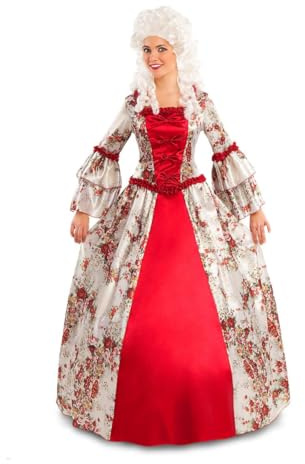 My Other Me - Disfraz para mujer adulto de Colonial rojo con vestido y enagua talla ML. Perfecto para revivir la elegancia de épocas pasadas en tu próxima fiesta de disfraces