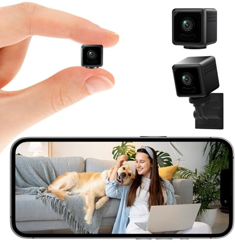 ESTABA Mini Camera, 4K HD Wireless Indoor Security Camera, APP Control Cam with Night Vision & Motion Detection, SD/Cloud Storage Space, for Home, Baby, Pet, Car, Office Monitoring