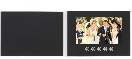 Generic Electronic Video Brochure, Blank Cover Design in Integrated Speaker 128 M Video LCD Color Screen Greeting Card with Stickers for the Company (5inch)