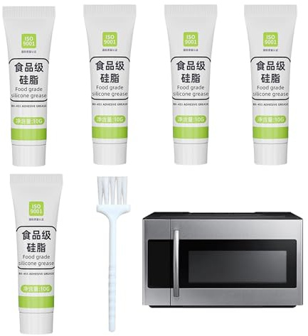 Grasa de silicona para juntas tóricas: paquete de 5 lubricantes aptos para alimentos, sellador multiusos duradero | Cartuchos de plomería para el hogar, filtro de agua, reparación de mantenimiento de