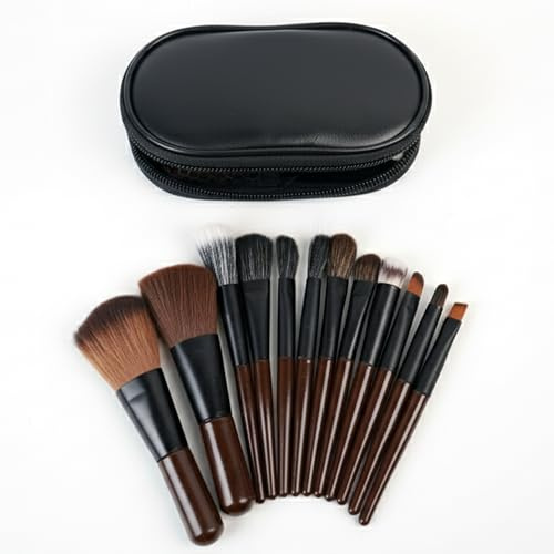 Pennelli Make Up professionali 12 pezzi – Set completo trucco con custodia – Morbidi e resistenti