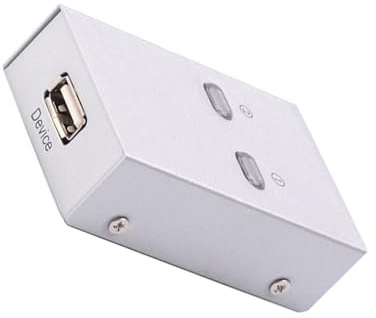 GALPADA Sélecteur USB 2.0 Automatique 2 Ports pour Partage D’imprimante et Scanner, Commutateur de Périphériques USB sans Câble, Solution Bureau et Usage Domestique, Partage Facile Entre