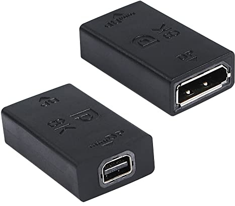 CERRXIAN 8K Mini Displayport to Displayport Converter Adapter,Mini DP Female to DP Female 1.4 Video Extension Converter Support 8K@60Hz,4K@144Hz,2K@165Hz(2-Pack)