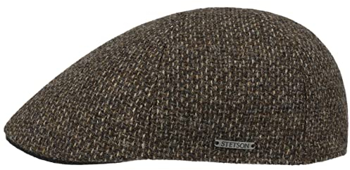Stetson Texas Classic Wool Flatcap Herren Baumwollfutter Schirmmütze Herbst Winter braun L (58-59 cm)