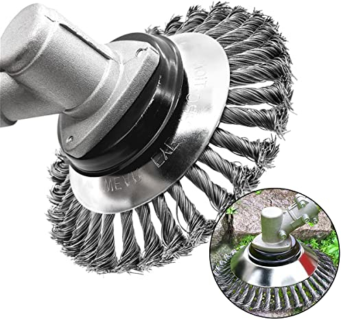 KAYBTNT Wildkrautbürste für Freischneider mit 25,4 mm Bohrung | Unkrautbürste für Stihl Motorsense | Unkraut Bürste Drahtbürste Freischneider | Effektive Moosentfernung | Profi Trimmer Zubehör