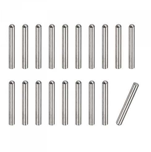 uxcell 3x20mm Dowel Pins, 50pcs 304 Stainless Steel Round Head Flat Chamfered End Dowel Pin Bunk Bed Pins Shelf Pegs Support Shelves Fasten Elements