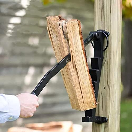 BestAlice Fendeur de bois de chauffage mural à suspendre - Fendeur de bûches manuel - Pour cheminée et maison Noir 24x14inch/60x35cm