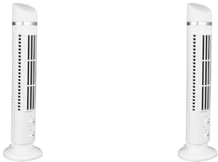 Lot de 2 Ventilateurs Tour sans Lame, Ventilateur de Refroidissement sans Lame, Oscillant à 90 Degrés, Silencieux, Portable, USB, Ventilateur de Bureau avec Lumière pour la