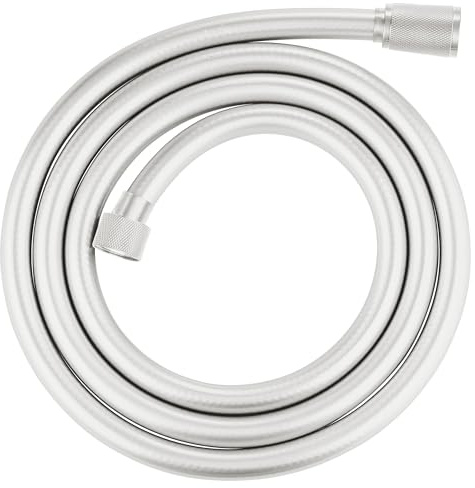 GROHE Flexible de douche Silverflex anti-torsion, tuyau 1.75m, connexion universelle G 1/2, Supersteel, 28388DC1