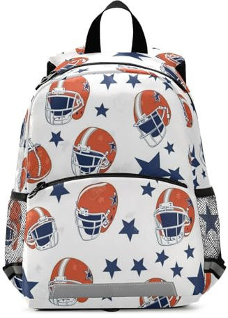 Mnsruu Sac à dos pour tout-petit, casque de football américain, sac pour chambre d'enfant, garçons et filles, sac de voyage pour la maternelle, sac de voyage avec bande réfléchissante