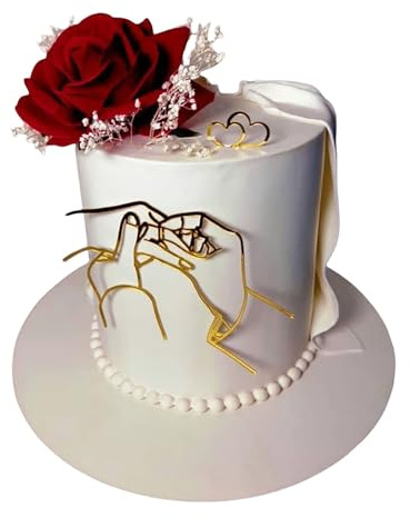 Acrylic Gold Ring Wearing Cake Topper, Wedding Engagement Cake Decoration, Propose Marriage Party Decoration Supplies