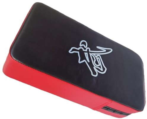 SOLUSTRE Almohadilla de Kickboxing de PU Gruesa para Artes Marciales, Protector Corporal Antipatadas Negro Borde Rojo, Escudo de Boxeo para Entrenamiento y Pateo Profesional