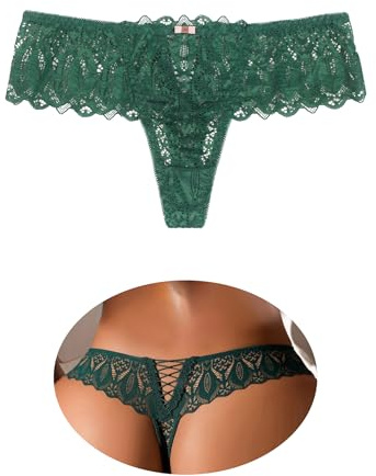 ohmydear String sexig tanga dam sexig chic spets trosor andas bomullsgren genomskinliga trosor underkläder outfit heta underkläder underkläder underkläder kläder