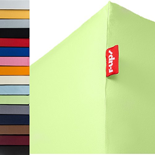 r-up Passt Spannbettlaken Doppelpack 140x200-160x200 bis 35cm Höhe viele Farben 100% Baumwolle 130g/m² Oeko-Tex stressfrei auch für hohe Matratzen (grün)