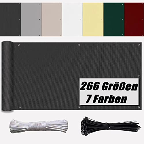balkonverkleidung Anthrazit Balkon Windschutz fest meterware Tuch Fuer den Balkon UV-Schutz für Zaun Balkon Terrassen Garten Swimming Pool 80x450cm