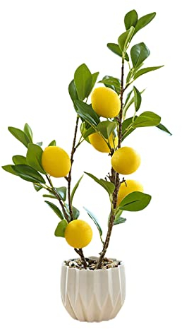 CVPDI Künstlicher Zitronenbaum, getopfter Zitronenbaum, künstliche Pflanzen in Töpfen für Heimdekoration, Innenbereich, Büro, Tisch, Badezimmer, Geschäft, Party