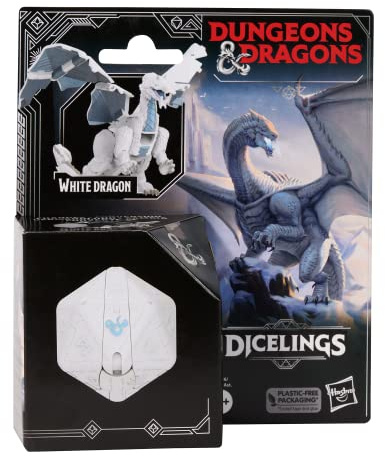 Dungeons & Dragons Dicelings White Dragon Collectible D&D Monster Dice Transforming Giant d20 Action Figures Role Playing Dice