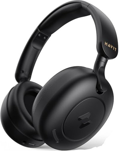 Havit Hybrid Active Noise Cancelling Headphones, Hi-Res Wireless Over Ear Bluetooth Headphones with 5 Mic ENC, 76H Playtime, Foldable Overhead Headphones with Deep Bass, Bluetooth 5.4, App Control