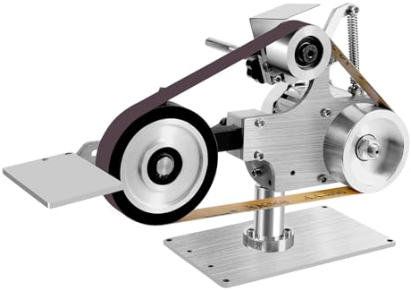 Bandschleifmaschine Metall Bandschleifer Bausatz Messerschleifer Elektrisch Band-Tellerschleifer Mini Poliermaschine,für Messer Holz