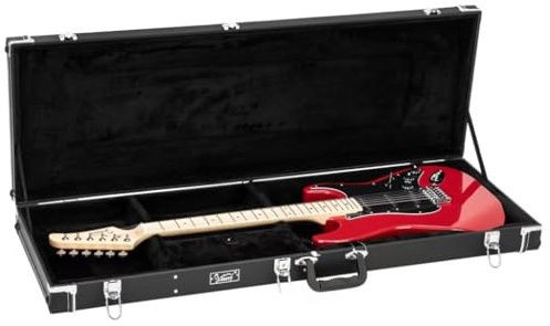 Bonnlo Electric Guitar Square Hard Case for Standard Guitars Lockable Acoustic Guitar Case Hardshell Microgroove Flat