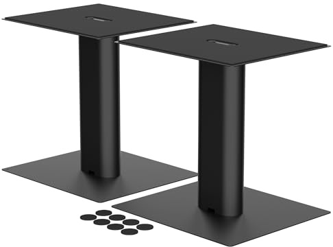 suptek Freistehender Lautsprecherständer Desktop-Set, Universal-Audio-Halterungen für Computer- und Bücherregal-Lautsprecher, 24 x 21 cm, 2er-Pack, Schwarz, SDM003LB