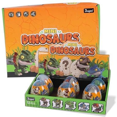 FUNFY Set di 12 Dinosauri da Dito Mordenti | Multicolore | Set di Pupazzi, Giocattolo Dinosauro da Dito Mordente, Dinosauro da Dito | Interessante Giocattolo Interattivo per Bambini