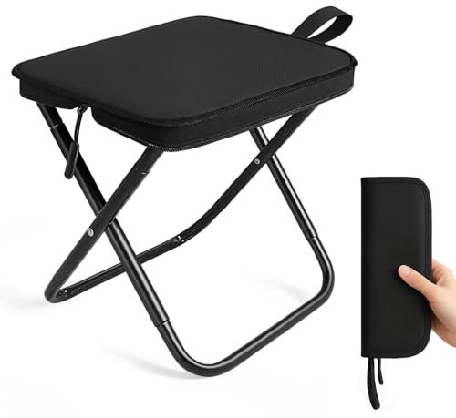 IBOPUXIU Klapphocker, Klapphocker Faltbar, Campinghocker Tragbarer, Hochwertiges Oxford-gewebe & Stahl, TragfäHigkeit 120 Kg, FüR Outdoor Reisen Wandern Garten Angeln Grillen