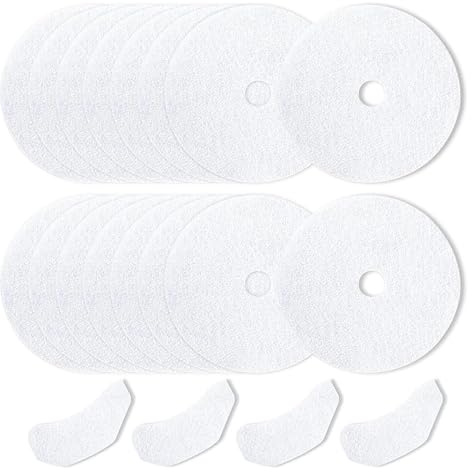 Premium Dryer Exhaust Filter Replacement Pads, White Round Discs with Center Hole, 20 Pack