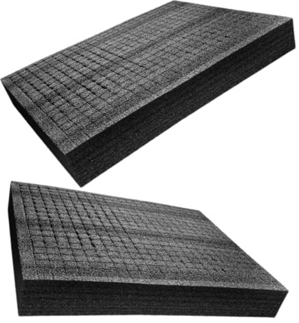 Healeved Doublures en Mousse d'Emballage Noire 350X250X40 MM 2 Pièces Inserts en Mousse PE Déchirables pour Protection et Rembourrage d'Expédition Accessoires d'Emballage Polyvalents
