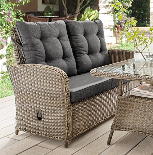 Destiny 2-Sitzer Gartensofa Merano, Rückenlehne verstellbar, Vintage grau