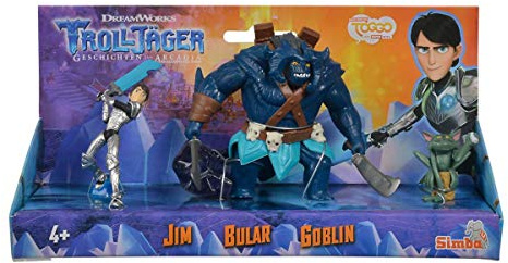 Simba 109211000 Trolljägare, 3Er figurset med jim, bular och gobeläng, flerfärgad