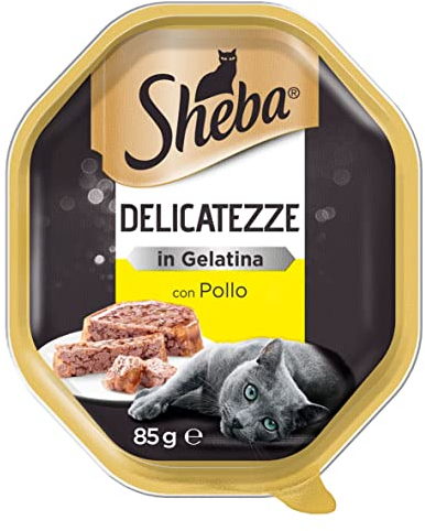 Sheba Delicatezze in Gelee Trancetti, Katzenfutter mit Huhn 85 g - 22 Schalen