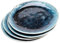 Kare Design Teller Mustique, Geschirr-Set, 4-teilig, Blau, 21cm Durchmesser, Handgearbeitet, Mikrowellenfest, Spülmaschinenfest, Pflegeleicht, Keramik Steingut Glasiert