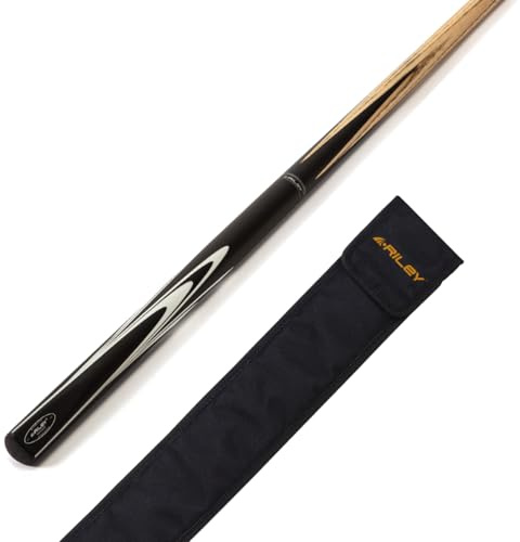 Riley 2 Piece North American Ash Snooker & Pool Cue - 145cm - 9.5mm tip with Soft Cue Case