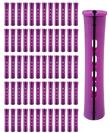 60pcs Perm Rods for Women's Natural Hair, 0.75inch - Hair Roller Curler Perm Rods for Long, Medium, Small Hair - Plastic Cold Rods, Hairdressing Styling Tool