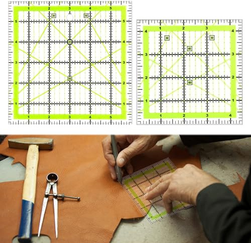 Quilting Templates 2 Pcs Square 4.5 Inch & 6 Inch Patchwork Rulers for Cutting Quilts Sewing DIY Crafts