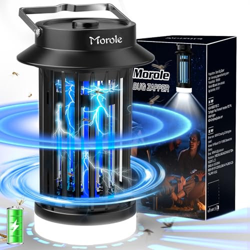Morole Lampe Anti Moustique Electrique USB avec Éclairage LED Lampe Moustique Portable, Idéal pour Intérieur et Extérieur
