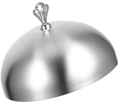 EPIGEIST Coperchio per Bistecca e Copripiatto in Acciaio Inossidabile da 20 Cm Manopola Corona, Copertura Alimenti per Ristorante e Casa, per Buffet e Carrelli Riscaldati Stile Casuale