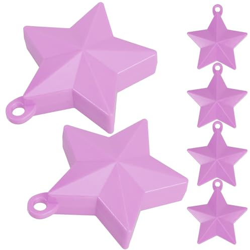 NIYANGLE Set 6 Pezzi Pesi per Palloncini a Stella Cavo Regolabile, Accessori per Decorazioni Feste Compleanno e Matrimonio, Peso Esterno Riutilizzabile per Ancoraggio Stabile