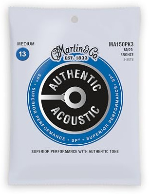 Martin MA150PK3 Authentic Acoustic - SP - 80/20 Bronze 3 Pack Medium ( 13-56 )
