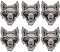 Eisen auf Applique, 6pcs netter Wolf Cub Flecken Wolf Head Flecken DIY Nähen auf Eisen auf gesticktem T-Shirt des Applique Fleckens DIY kleidet Gewebe-Aufkleber(Grauer Wolfskopf)