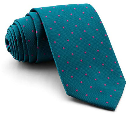 Cencibel Smart Casual Corbata Lunares o Topos (Fondo Verde Petróleo Lunares Fucsia)