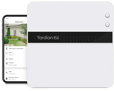 Yardian Pro Programmateur d'Arrosage Intelligent (8 Zones) – Installation Facile, Apple HomeKit, Ethernet et Wi-Fi, Boutons Manuels, Programmation Météo