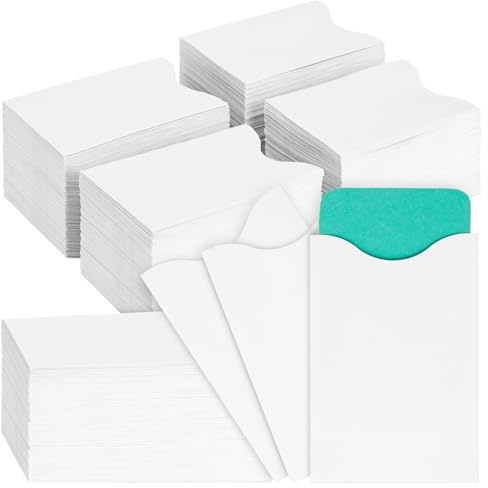Stockroom Plus Credit Card Envelopes - Pack of 500 Tear-Resistant Hotel Key Packets - Customizable Blank Gift Card Envelopes - Wallet-Ready Paper ID Sleeves - 3.5 x 2.3 in, White
